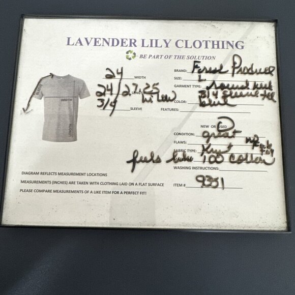 Fresh Produce Women's L Round Neck 3/4 Sleeve Tee Shirt Blue 9351 - Picture 10 of 10